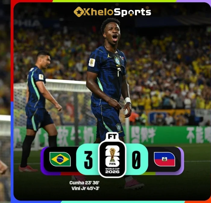 Brazil scores 3-0 against Haiti